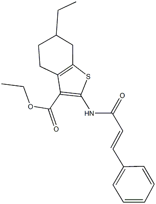 ethyl 2-(cinnamoylamino)-6-ethyl-4,5,6,7-tetrahydro-1-benzothiophene-3-carboxylate Structure