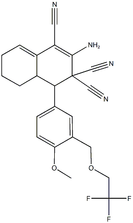 2-amino-4-{4-methoxy-3-[(2,2,2-trifluoroethoxy)methyl]phenyl}-4a,5,6,7-tetrahydro-1,3,3(4H)-naphthalenetricarbonitrile Structure