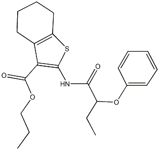 propyl 2-[(2-phenoxybutanoyl)amino]-4,5,6,7-tetrahydro-1-benzothiophene-3-carboxylate Structure