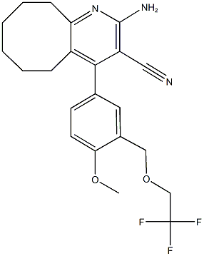 2-amino-4-{4-methoxy-3-[(2,2,2-trifluoroethoxy)methyl]phenyl}-5,6,7,8,9,10-hexahydrocycloocta[b]pyridine-3-carbonitrile 구조식 이미지