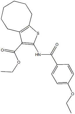 ethyl 2-[(4-ethoxybenzoyl)amino]-4,5,6,7,8,9-hexahydrocycloocta[b]thiophene-3-carboxylate 구조식 이미지