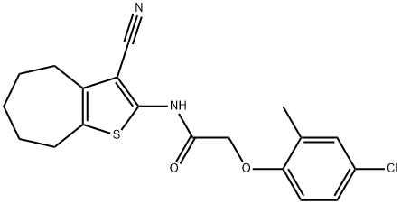 2-(4-chloro-2-methylphenoxy)-N-(3-cyano-5,6,7,8-tetrahydro-4H-cyclohepta[b]thien-2-yl)acetamide 구조식 이미지