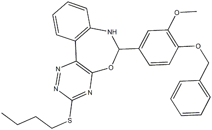 6-[4-(benzyloxy)-3-methoxyphenyl]-3-(butylsulfanyl)-6,7-dihydro[1,2,4]triazino[5,6-d][3,1]benzoxazepine Structure