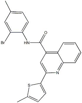 N-(2-bromo-4-methylphenyl)-2-(5-methyl-2-thienyl)-4-quinolinecarboxamide 구조식 이미지