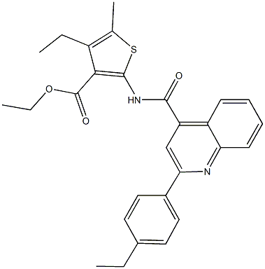 ethyl 4-ethyl-2-({[2-(4-ethylphenyl)-4-quinolinyl]carbonyl}amino)-5-methyl-3-thiophenecarboxylate 구조식 이미지