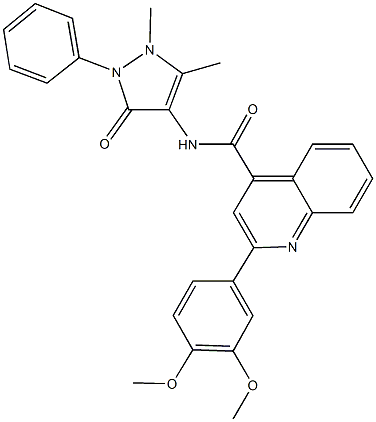 2-(3,4-dimethoxyphenyl)-N-(1,5-dimethyl-3-oxo-2-phenyl-2,3-dihydro-1H-pyrazol-4-yl)-4-quinolinecarboxamide Structure