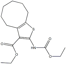 ethyl 2-[(ethoxycarbonyl)amino]-4,5,6,7,8,9-hexahydrocycloocta[b]thiophene-3-carboxylate 구조식 이미지