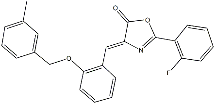2-(2-fluorophenyl)-4-{2-[(3-methylbenzyl)oxy]benzylidene}-1,3-oxazol-5(4H)-one Structure