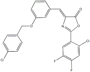 4-{3-[(4-chlorobenzyl)oxy]benzylidene}-2-(2-chloro-4,5-difluorophenyl)-1,3-oxazol-5(4H)-one Structure