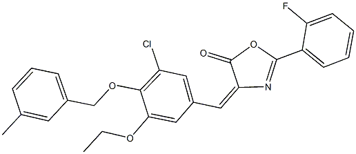 4-{3-chloro-5-ethoxy-4-[(3-methylbenzyl)oxy]benzylidene}-2-(2-fluorophenyl)-1,3-oxazol-5(4H)-one Structure
