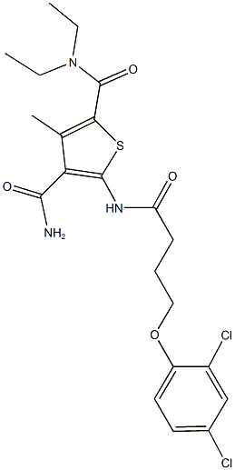 5-{[4-(2,4-dichlorophenoxy)butanoyl]amino}-N~2~,N~2~-diethyl-3-methyl-2,4-thiophenedicarboxamide Structure