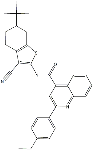 N-(6-tert-butyl-3-cyano-4,5,6,7-tetrahydro-1-benzothien-2-yl)-2-(4-ethylphenyl)-4-quinolinecarboxamide Structure