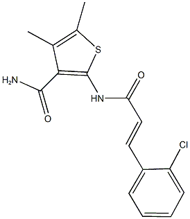 2-{[3-(2-chlorophenyl)acryloyl]amino}-4,5-dimethyl-3-thiophenecarboxamide Structure