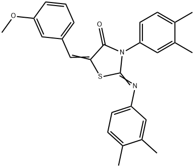 3-(3,4-dimethylphenyl)-2-[(3,4-dimethylphenyl)imino]-5-(3-methoxybenzylidene)-1,3-thiazolidin-4-one 구조식 이미지