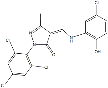 4-[(5-chloro-2-hydroxyanilino)methylene]-5-methyl-2-(2,4,6-trichlorophenyl)-2,4-dihydro-3H-pyrazol-3-one 구조식 이미지