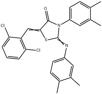 5-(2,6-dichlorobenzylidene)-3-(3,4-dimethylphenyl)-2-[(3,4-dimethylphenyl)imino]-1,3-thiazolidin-4-one 구조식 이미지