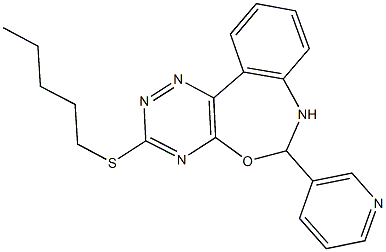 3-(pentylsulfanyl)-6-(3-pyridinyl)-6,7-dihydro[1,2,4]triazino[5,6-d][3,1]benzoxazepine Structure