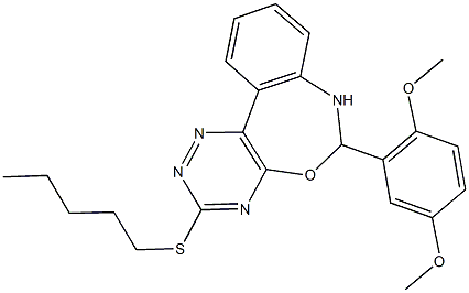 6-(2,5-dimethoxyphenyl)-3-(pentylsulfanyl)-6,7-dihydro[1,2,4]triazino[5,6-d][3,1]benzoxazepine 구조식 이미지