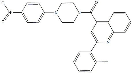 4-[(4-{4-nitrophenyl}-1-piperazinyl)carbonyl]-2-(2-methylphenyl)quinoline Structure