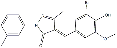 4-(3-bromo-4-hydroxy-5-methoxybenzylidene)-5-methyl-2-(3-methylphenyl)-2,4-dihydro-3H-pyrazol-3-one Structure