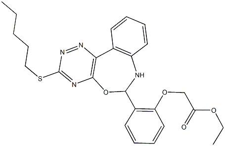 ethyl {2-[3-(pentylsulfanyl)-6,7-dihydro[1,2,4]triazino[5,6-d][3,1]benzoxazepin-6-yl]phenoxy}acetate 구조식 이미지