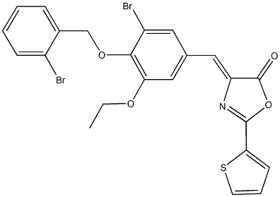 4-{3-bromo-4-[(2-bromobenzyl)oxy]-5-ethoxybenzylidene}-2-(2-thienyl)-1,3-oxazol-5(4H)-one Structure