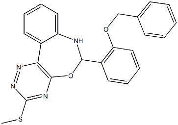 6-[2-(benzyloxy)phenyl]-3-(methylsulfanyl)-6,7-dihydro[1,2,4]triazino[5,6-d][3,1]benzoxazepine Structure