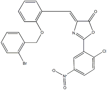4-{2-[(2-bromobenzyl)oxy]benzylidene}-2-{2-chloro-5-nitrophenyl}-1,3-oxazol-5(4H)-one Structure