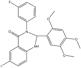 3-(3-fluorophenyl)-6-iodo-2-(2,4,5-trimethoxyphenyl)-2,3-dihydro-4(1H)-quinazolinone 구조식 이미지