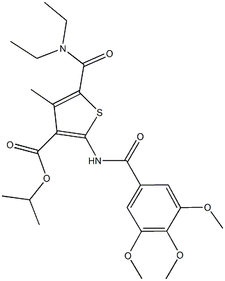 isopropyl 5-[(diethylamino)carbonyl]-4-methyl-2-[(3,4,5-trimethoxybenzoyl)amino]-3-thiophenecarboxylate Structure