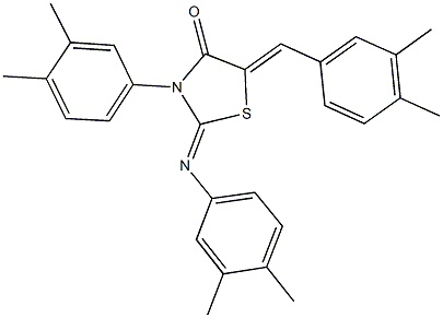 5-(3,4-dimethylbenzylidene)-3-(3,4-dimethylphenyl)-2-[(3,4-dimethylphenyl)imino]-1,3-thiazolidin-4-one 구조식 이미지