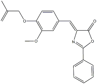 4-{3-methoxy-4-[(2-methyl-2-propenyl)oxy]benzylidene}-2-phenyl-1,3-oxazol-5(4H)-one 구조식 이미지