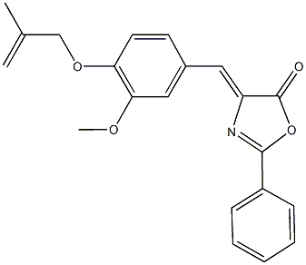 4-{3-methoxy-4-[(2-methyl-2-propenyl)oxy]benzylidene}-2-phenyl-1,3-oxazol-5(4H)-one Structure