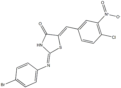 2-[(4-bromophenyl)imino]-5-{4-chloro-3-nitrobenzylidene}-1,3-thiazolidin-4-one Structure