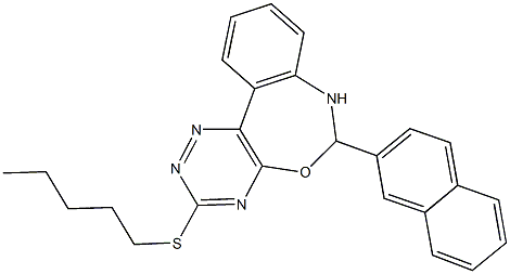 6-(2-naphthyl)-3-(pentylsulfanyl)-6,7-dihydro[1,2,4]triazino[5,6-d][3,1]benzoxazepine Structure