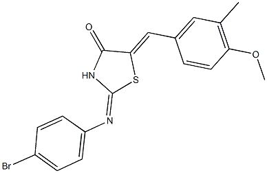 2-[(4-bromophenyl)imino]-5-(4-methoxy-3-methylbenzylidene)-1,3-thiazolidin-4-one Structure
