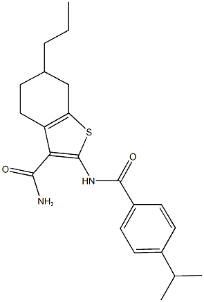 2-[(4-isopropylbenzoyl)amino]-6-propyl-4,5,6,7-tetrahydro-1-benzothiophene-3-carboxamide 구조식 이미지