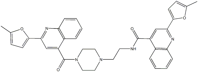 2-(5-methyl-2-furyl)-N-[2-(4-{[2-(5-methyl-2-furyl)-4-quinolinyl]carbonyl}-1-piperazinyl)ethyl]-4-quinolinecarboxamide Structure