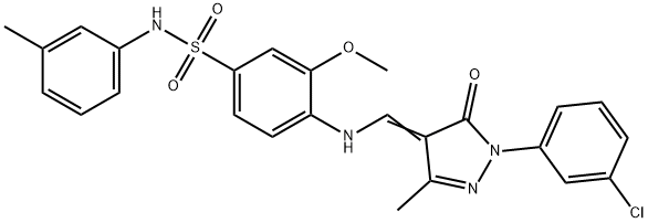 4-({[1-(3-chlorophenyl)-3-methyl-5-oxo-1,5-dihydro-4H-pyrazol-4-ylidene]methyl}amino)-3-methoxy-N-(3-methylphenyl)benzenesulfonamide Structure
