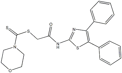 2-[(4,5-diphenyl-1,3-thiazol-2-yl)amino]-2-oxoethyl 4-morpholinecarbodithioate 구조식 이미지