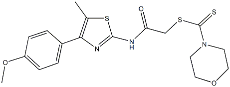 2-{[4-(4-methoxyphenyl)-5-methyl-1,3-thiazol-2-yl]amino}-2-oxoethyl 4-morpholinecarbodithioate 구조식 이미지