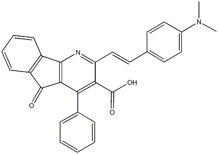 2-{2-[4-(dimethylamino)phenyl]vinyl}-5-oxo-4-phenyl-5H-indeno[1,2-b]pyridine-3-carboxylic acid 구조식 이미지
