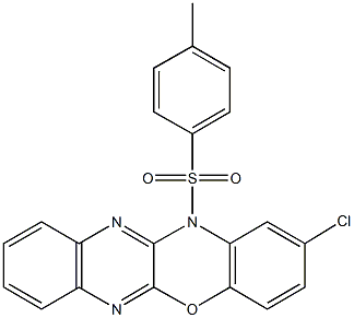 2-chloro-12-[(4-methylphenyl)sulfonyl]-12H-quinoxalino[2,3-b][1,4]benzoxazine 구조식 이미지