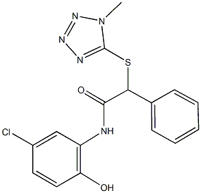 N-(5-chloro-2-hydroxyphenyl)-2-[(1-methyl-1H-tetraazol-5-yl)sulfanyl]-2-phenylacetamide 구조식 이미지