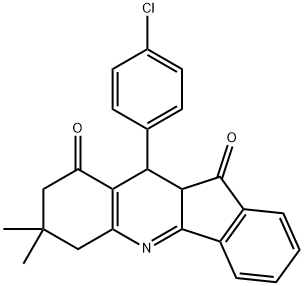 10-(4-chlorophenyl)-7,7-dimethyl-7,8,10,10a-tetrahydro-6H-indeno[1,2-b]quinoline-9,11-dione 구조식 이미지