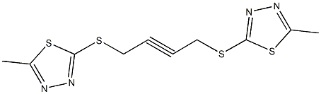 2-methyl-5-({4-[(5-methyl-1,3,4-thiadiazol-2-yl)sulfanyl]-2-butynyl}sulfanyl)-1,3,4-thiadiazole 구조식 이미지