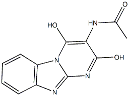 N-(2,4-dihydroxypyrimido[1,2-a]benzimidazol-3-yl)acetamide 구조식 이미지