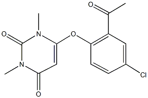 6-(2-acetyl-4-chlorophenoxy)-1,3-dimethyl-2,4(1H,3H)-pyrimidinedione 구조식 이미지