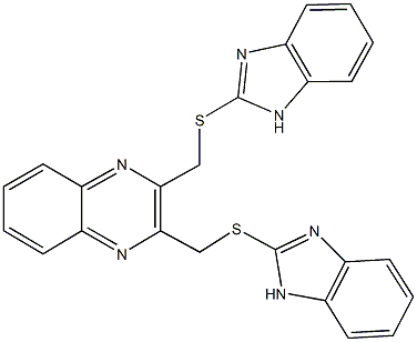 2,3-bis[(1H-benzimidazol-2-ylsulfanyl)methyl]quinoxaline Structure