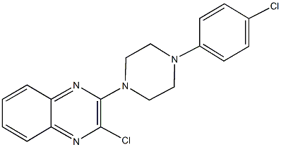 2-chloro-3-[4-(4-chlorophenyl)-1-piperazinyl]quinoxaline 구조식 이미지